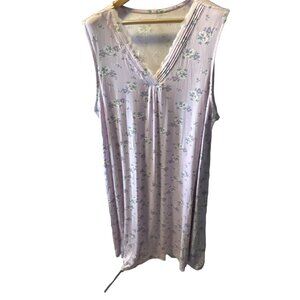 Croft & Barrow NWT Intimates Purple Floral Pattern Sleeveless Nightgown SZ 2XL